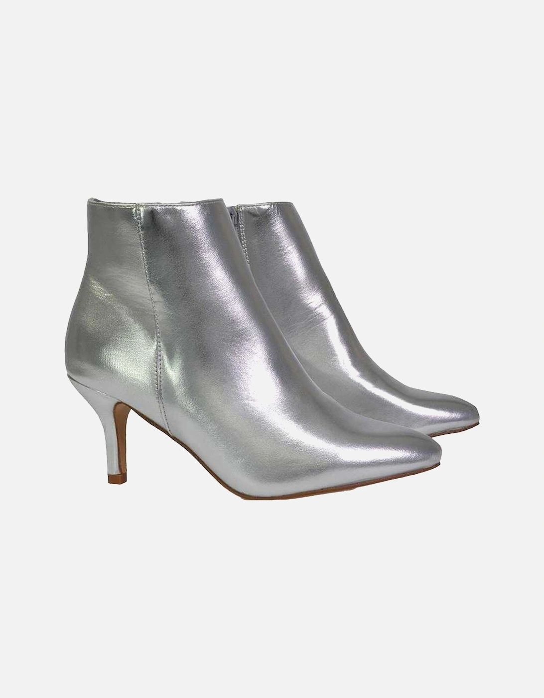 Womens/Ladies Anastsia Metallic Low Zipped High Stiletto Heel Ankle Boots