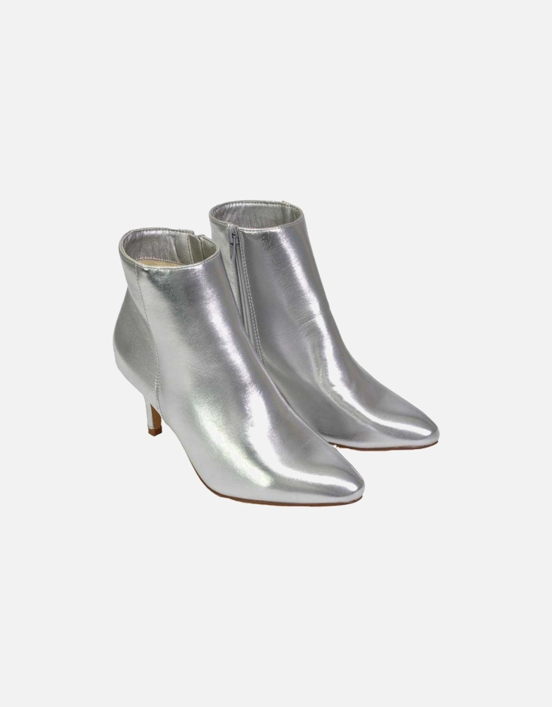 Womens/Ladies Anastsia Metallic Low Zipped High Stiletto Heel Ankle Boots