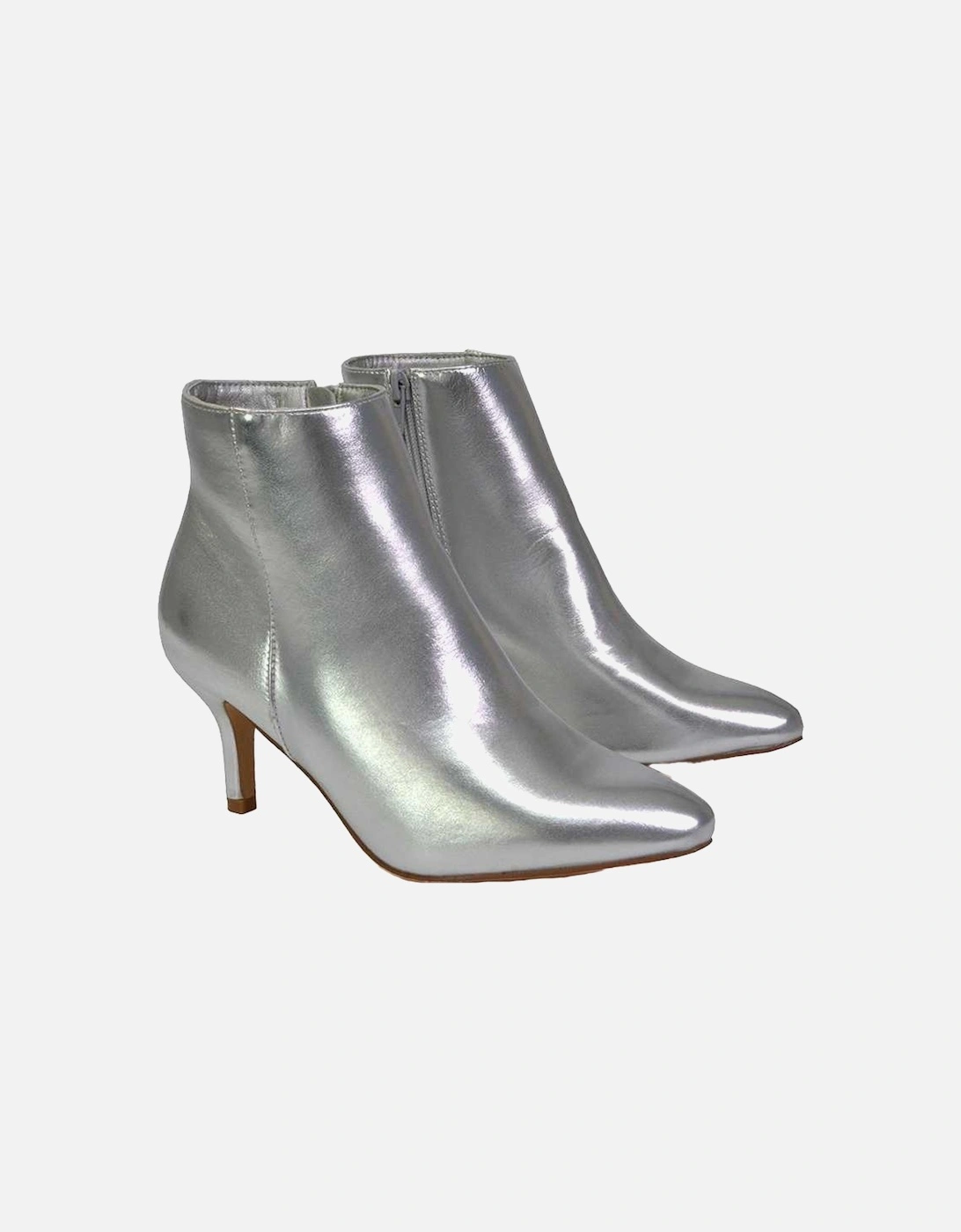 Womens/Ladies Anastsia Metallic Low Zipped High Stiletto Heel Ankle Boots