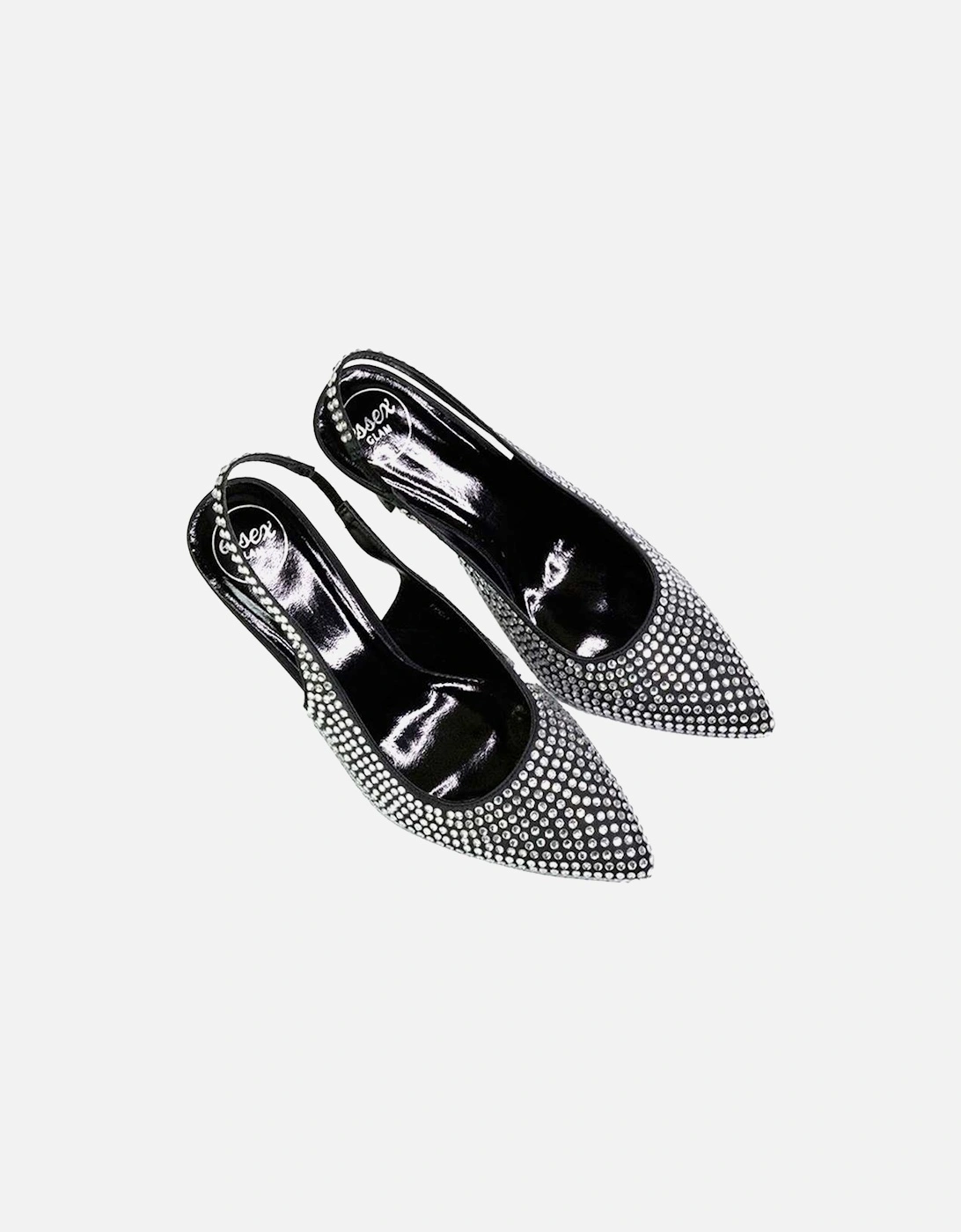 Womens/Ladies Gayna Diamante Sling Back Bridal Mid Stiletto Court Shoes