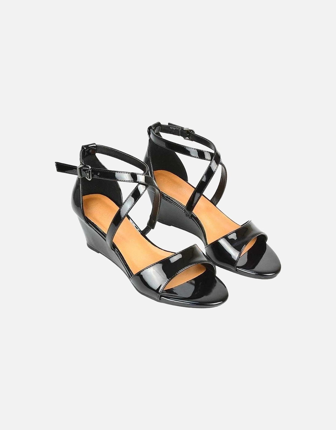 Womens/Ladies Kylie Strappy Low Wedge Sandals
