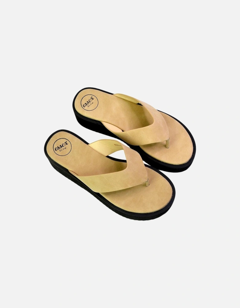 Womens/Ladies Tammi Thong Strap Flatform Sandals