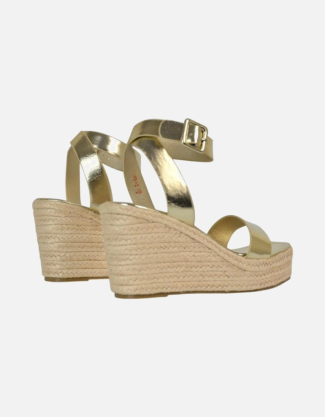 Womens/Ladies Linda Woven Metallic Platform Wedge Sandals