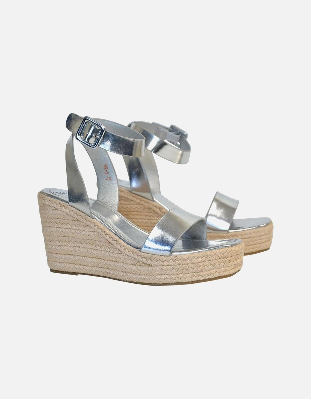 Womens/Ladies Linda Woven Metallic Platform Wedge Sandals