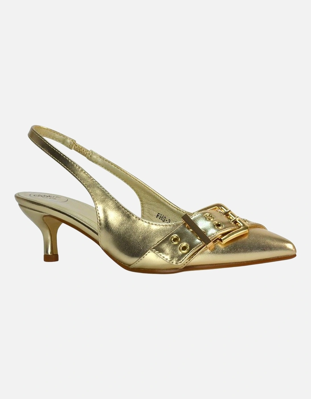 Womens/Ladies Lexi Metallic Low Kitten Heel Court Shoes