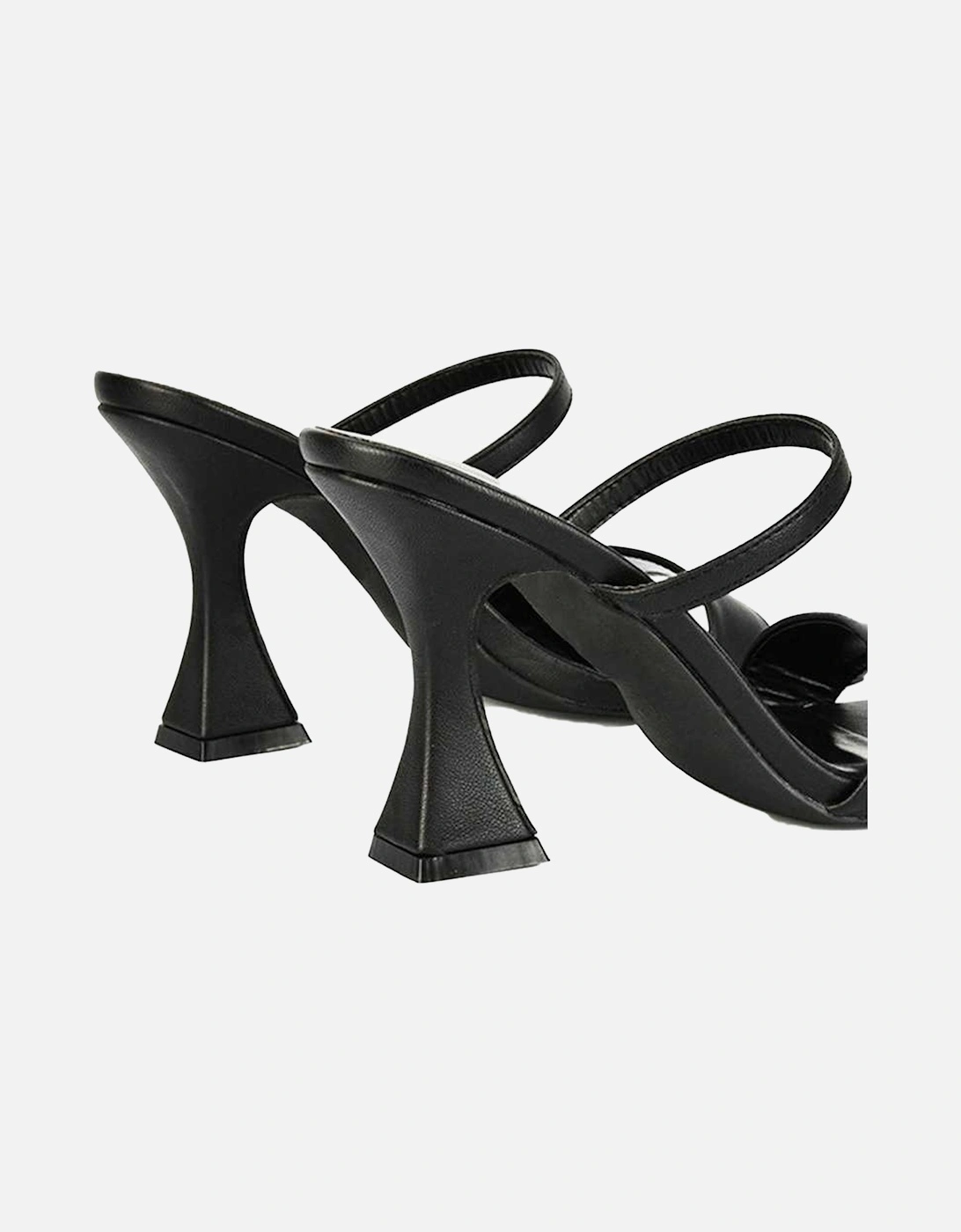 Womens/Ladies Haven Double Strap Sculptured Heel Mules