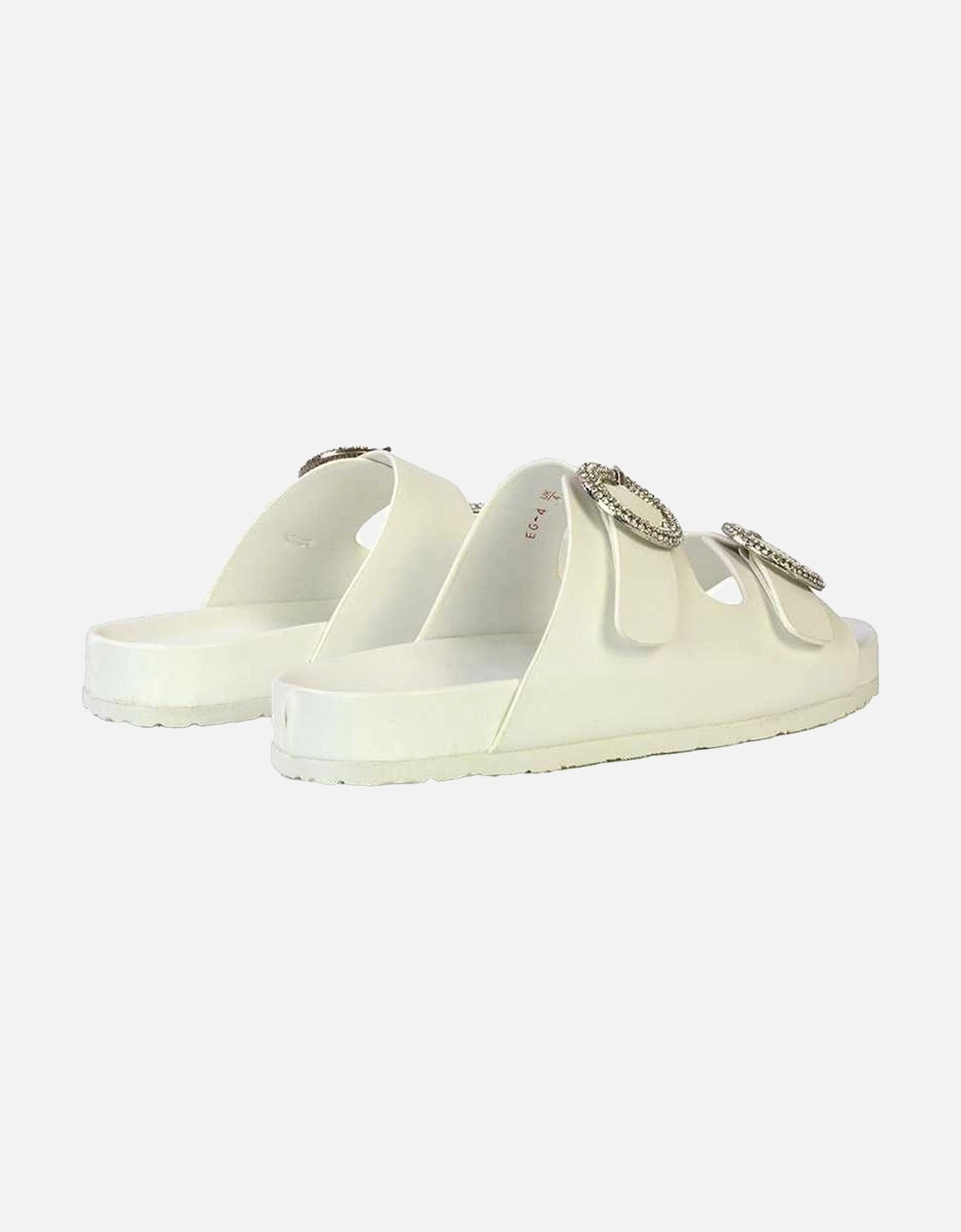 Womens/Ladies Reggie Diamante Double Strap Flat Sandals