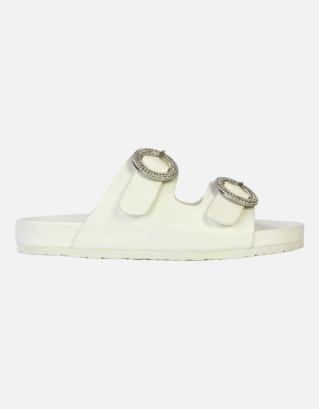 Womens/Ladies Reggie Diamante Double Strap Flat Sandals, 6 of 5