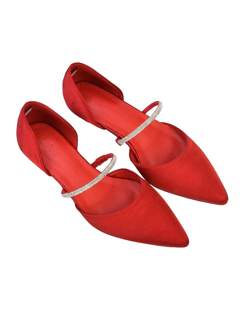 Womens/Ladies Laura Pointed Kitten Heel Court Shoes