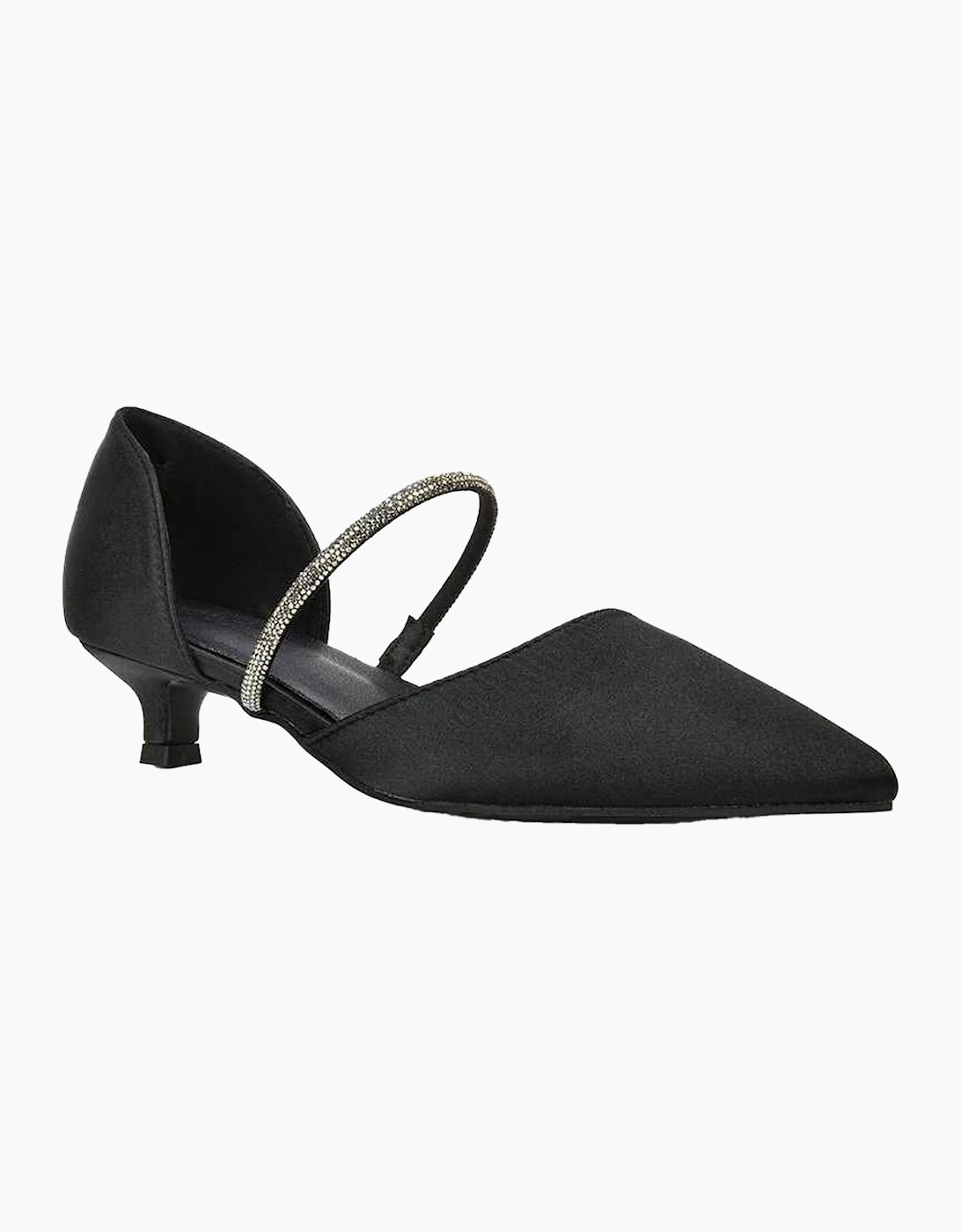Women's XY London Womens/Ladies Laura Pointed Kitten Heel Court Shoes - Black - Size: 6