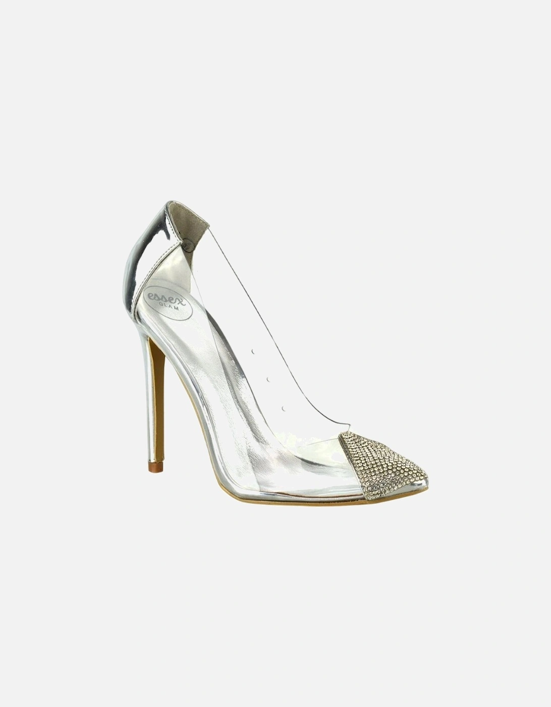 Womens/Ladies Kaz Diamante Perspex Pointed Court Heels High Heels