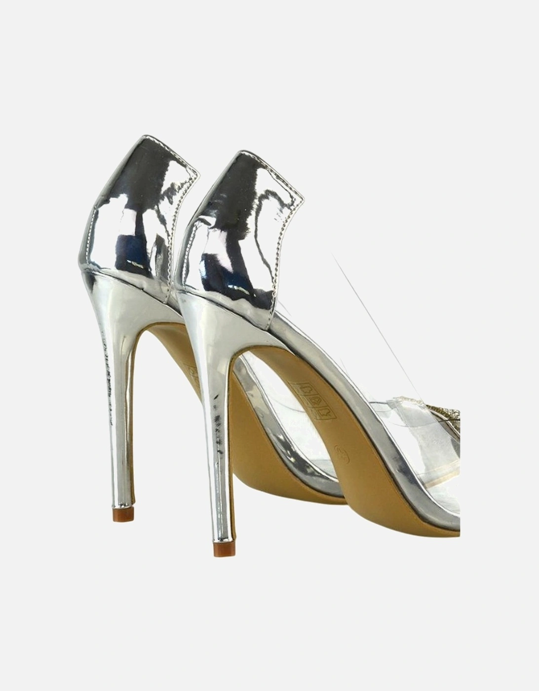 Womens/Ladies Kaz Diamante Perspex Pointed Court Heels High Heels