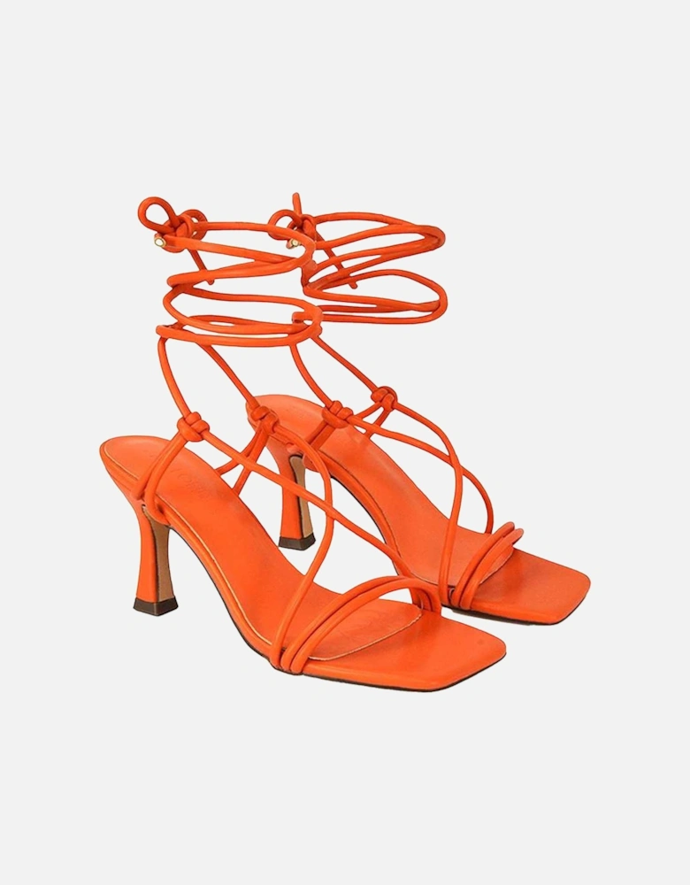 Womens/Ladies Callie Lace Up Mid High Heel Sandals