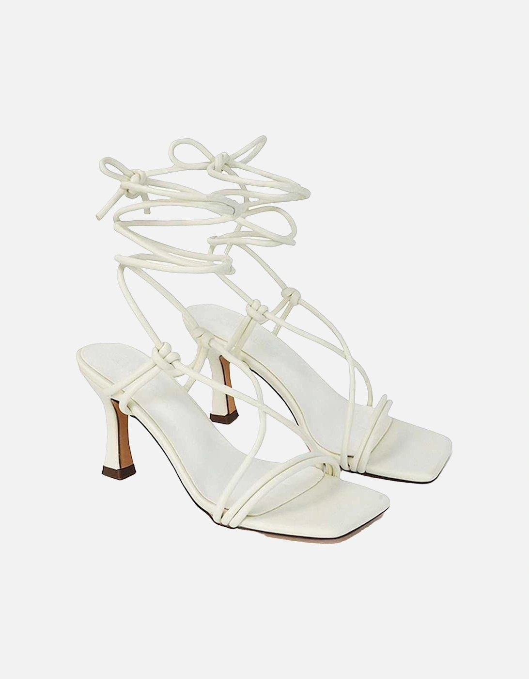 Womens/Ladies Callie Lace Up Mid High Heel Sandals