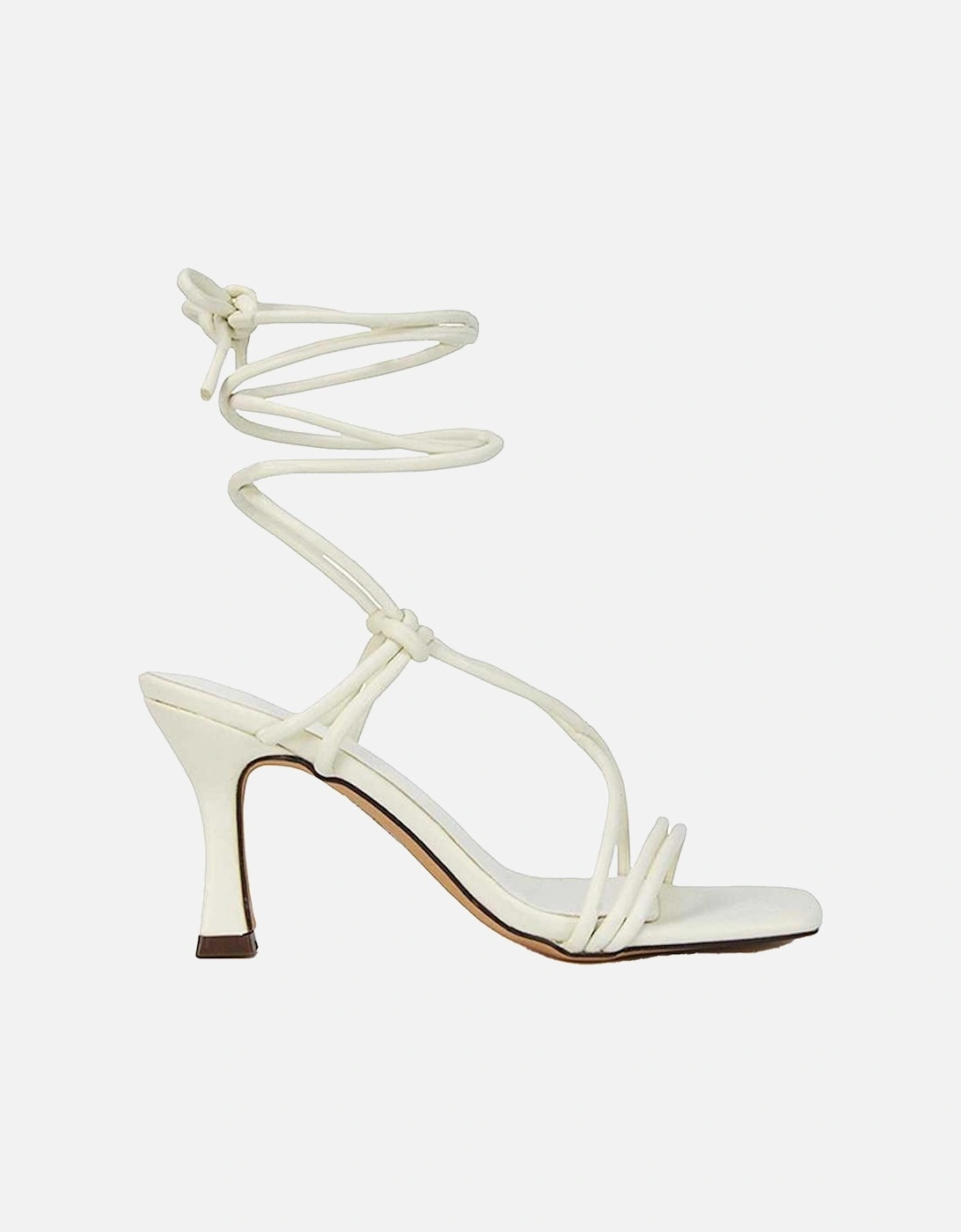 Womens/Ladies Callie Lace Up Mid High Heel Sandals, 4 of 3