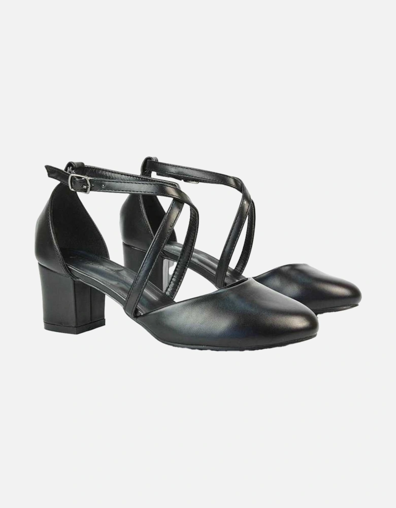 Womens/Ladies Cindy Low Mid Block Heel Court Shoes