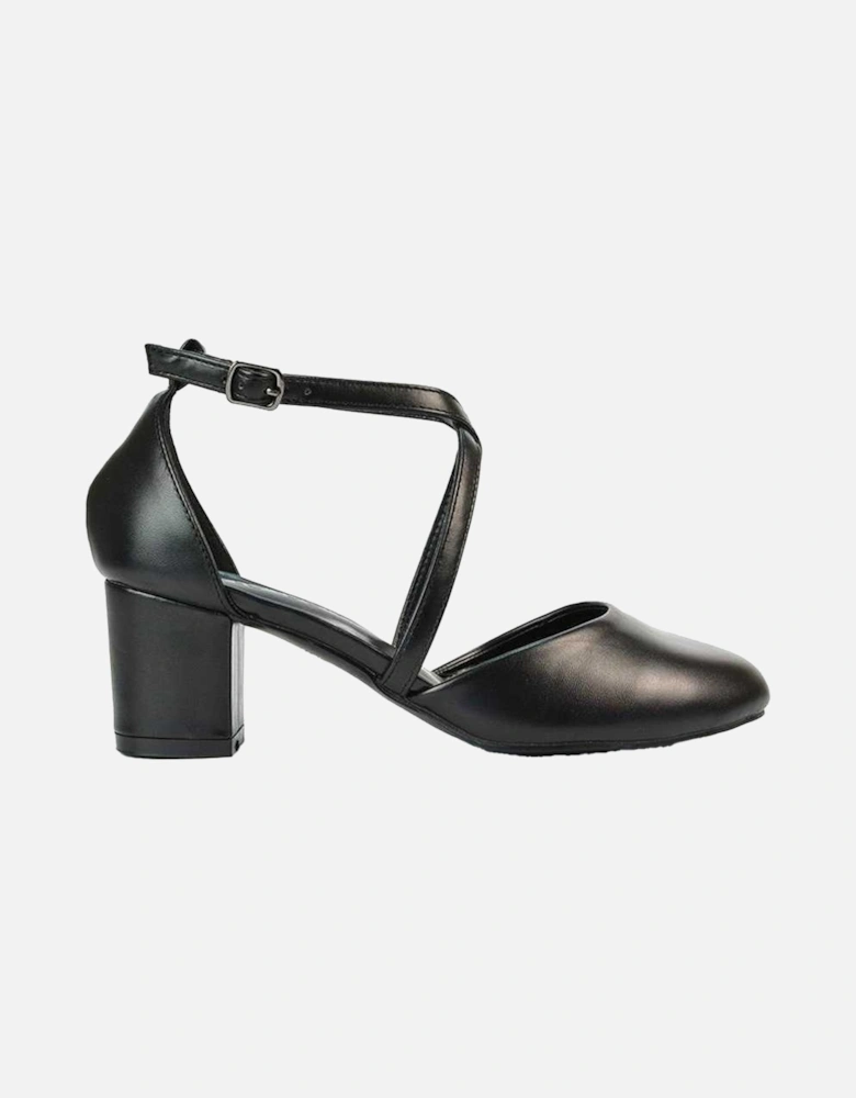 Womens/Ladies Cindy Low Mid Block Heel Court Shoes