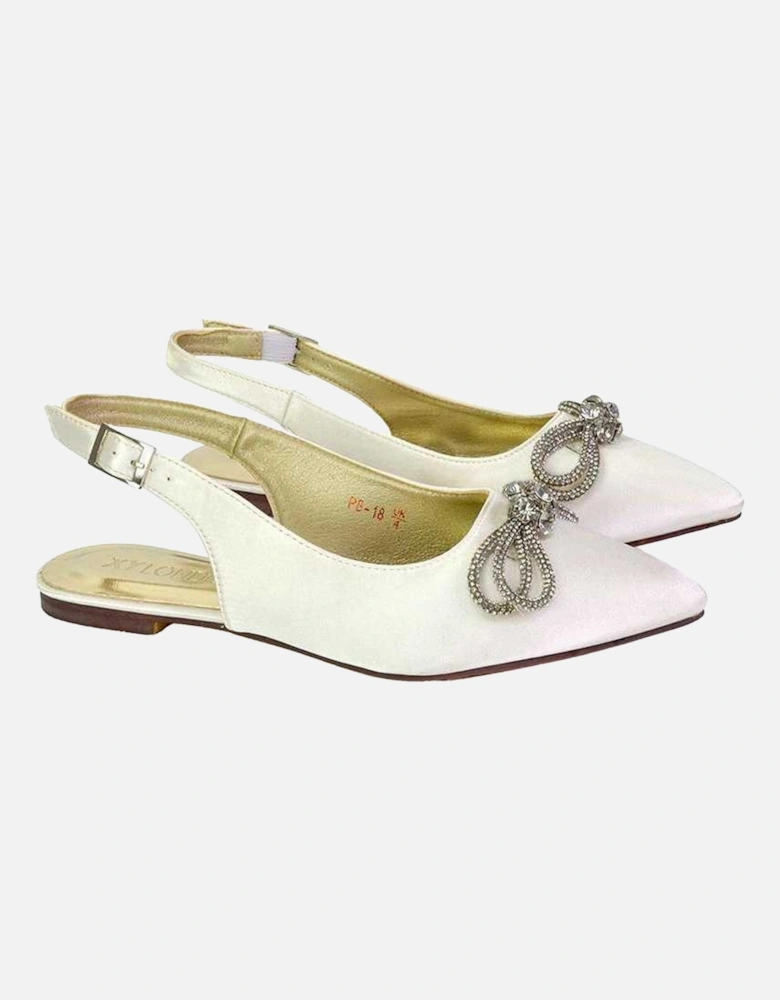 Womens/Ladies Ossie Diamante Sling Back Pumps