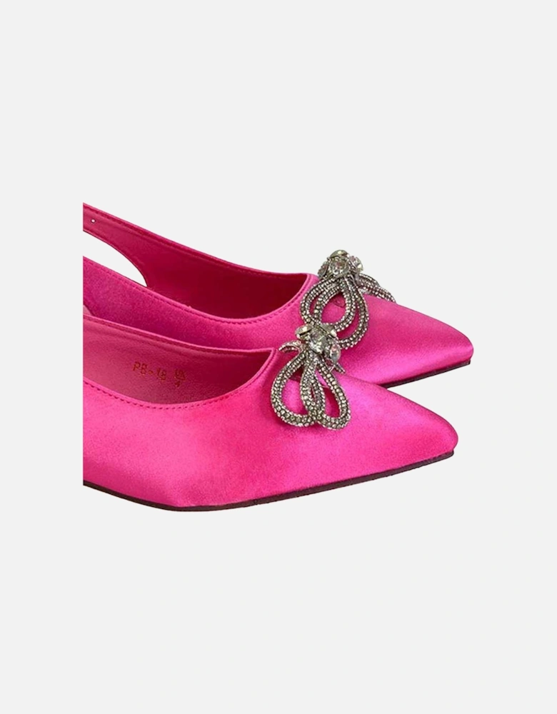 Womens/Ladies Ossie Diamante Sling Back Pumps