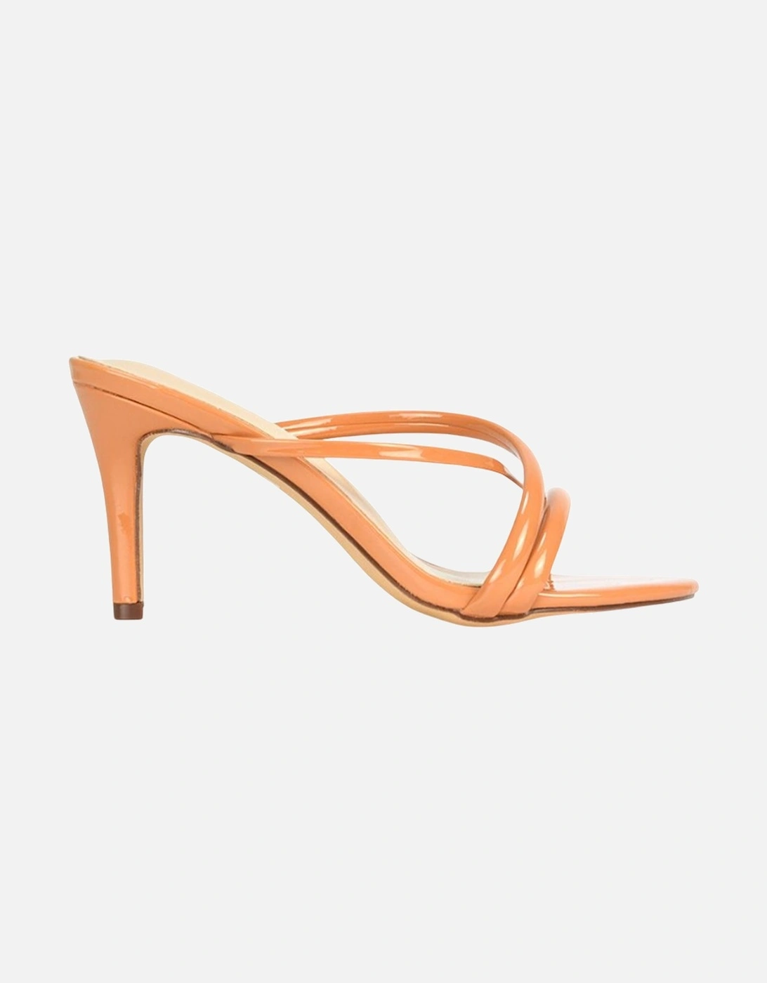 Womens/Ladies Angel Patent Crossover Strap Mule Sandals