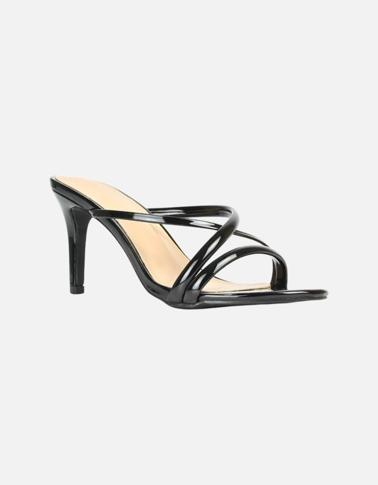 Womens/Ladies Angel Patent Crossover Strap Mule Sandals