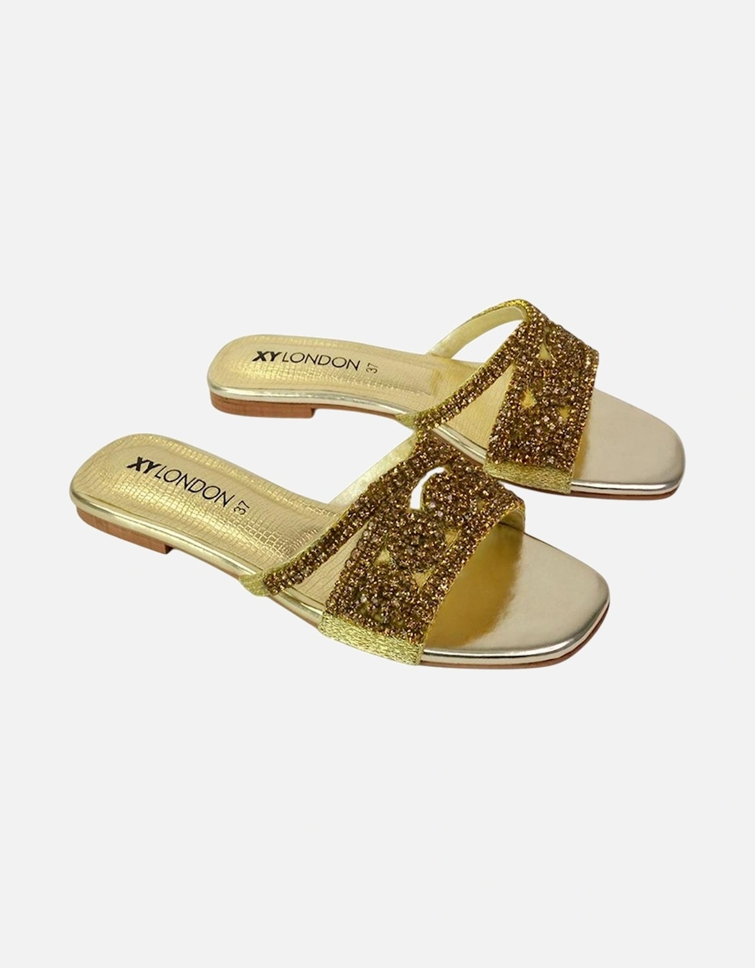 Womens/Ladies Kingsley Diamante Slip-on Embellished Flat Sandals, 6 of 5