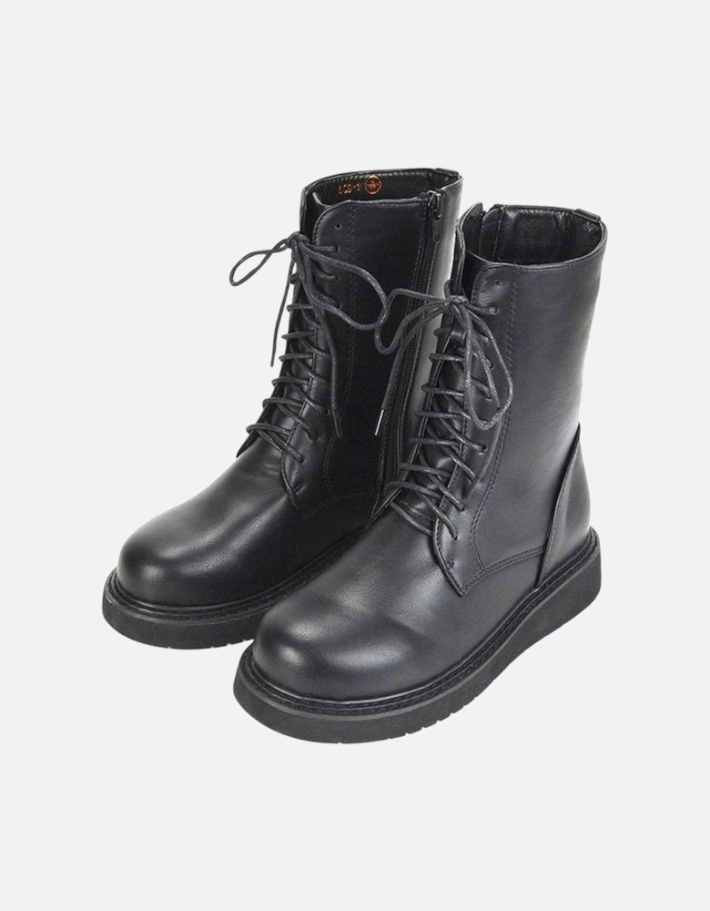 Womens/Ladies Lizzo Chunky Sole Side Zip Flatform Ankle Boots