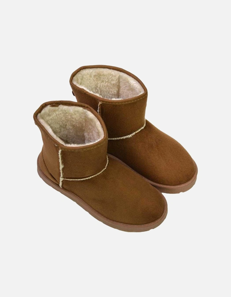 Womens/Ladies Junie Faux Fur Lined Classic Flat Ankle Boots