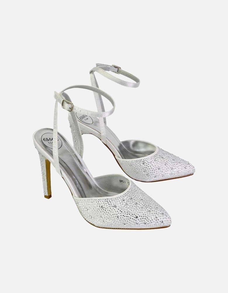 Womens/Ladies Indyah Diamante Court Shoes