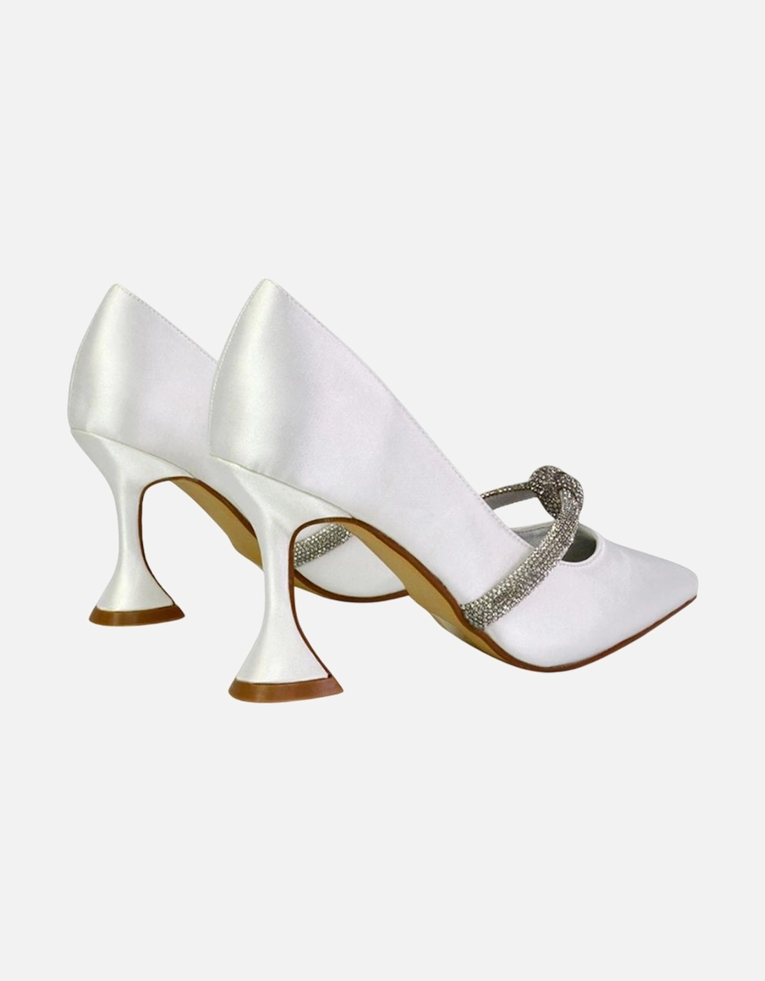 Womens/Ladies Beau Diamante Satin Pointed Mid High Heel Court Pumps