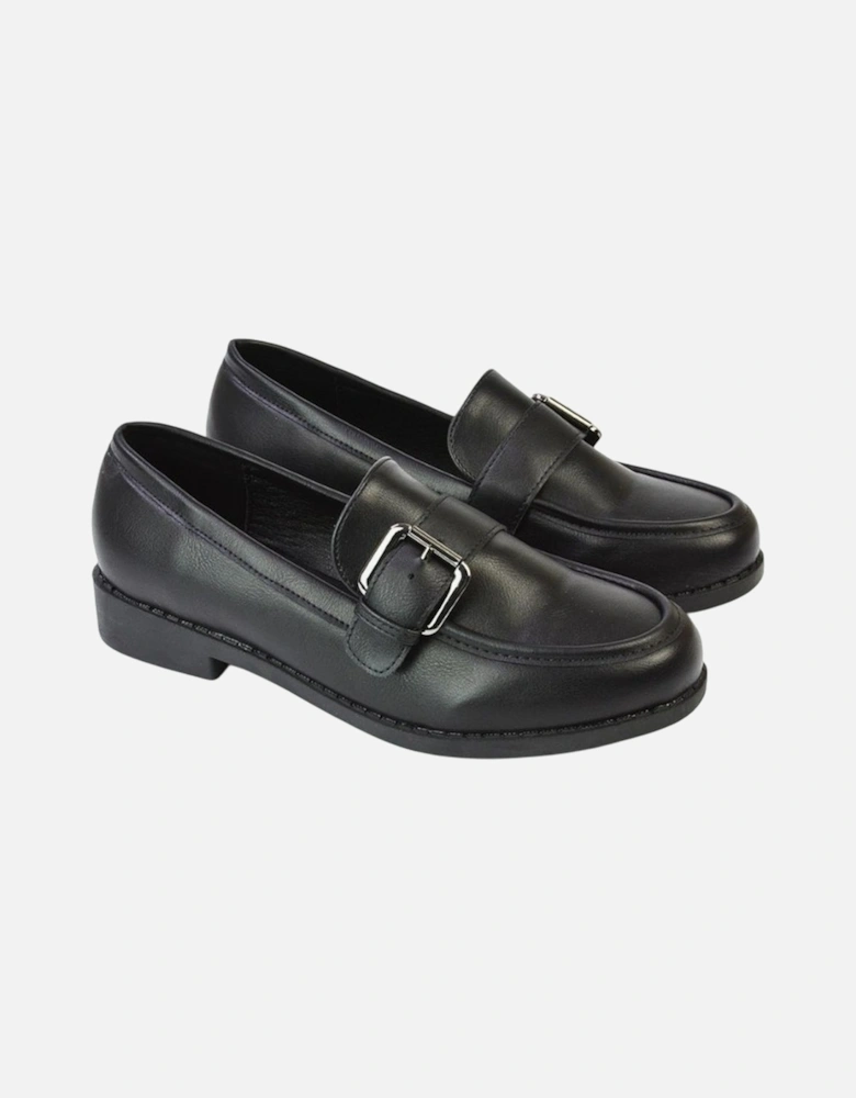 Womens/Ladies Kali Chunky Buckle Detail Loafers