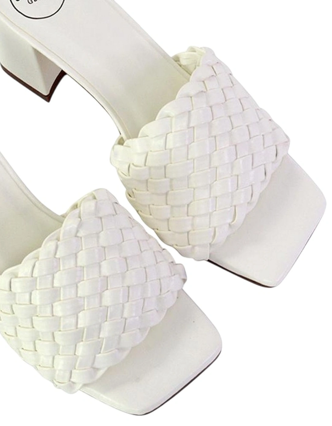 Womens/Ladies Aries Braided Block Heel Mule Sandals