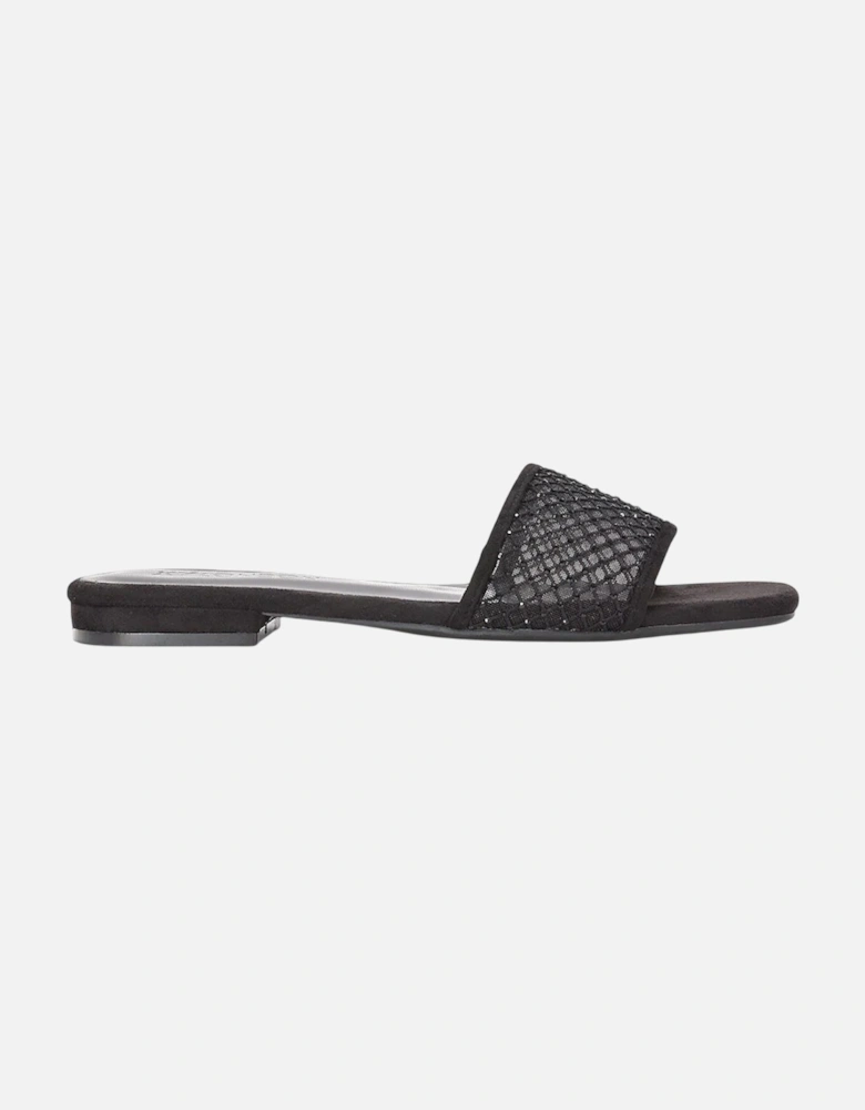 Womens/Ladies Gabrielle Diamante Open Toe Flat Sliders