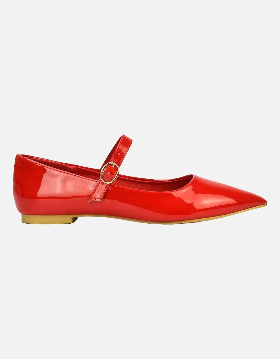 Womens/Ladies Aimee Patent Flat Pumps