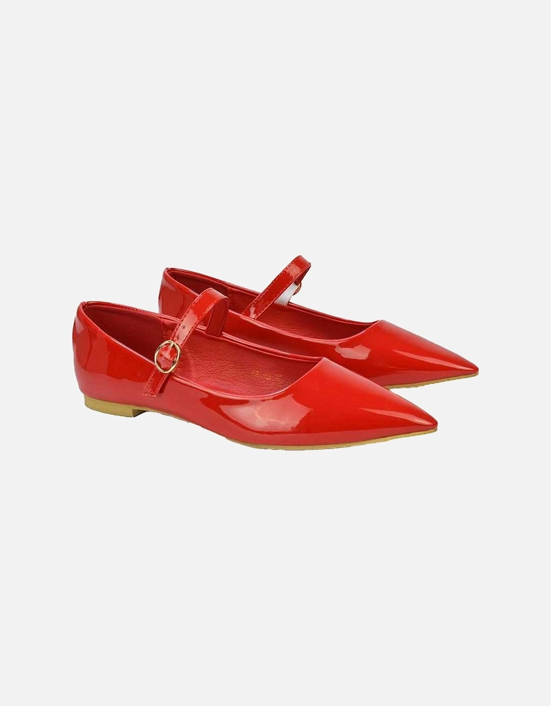 Womens/Ladies Aimee Patent Flat Pumps