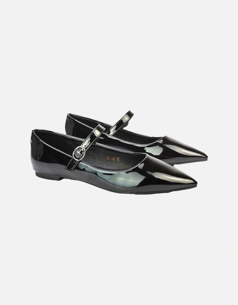 Womens/Ladies Aimee Patent Flat Pumps