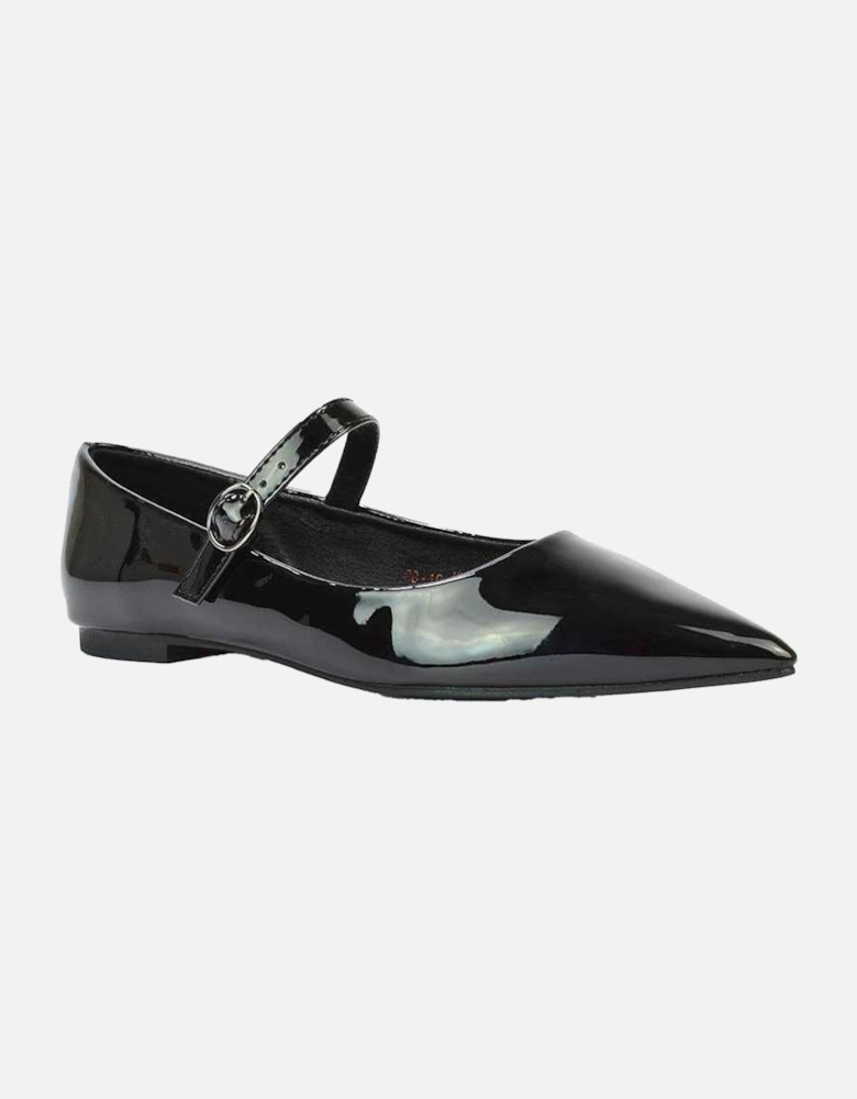 Womens/Ladies Aimee Patent Flat Pumps