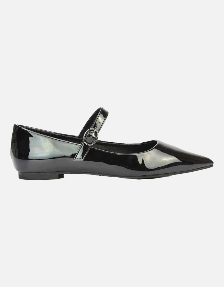 Womens/Ladies Aimee Patent Flat Pumps