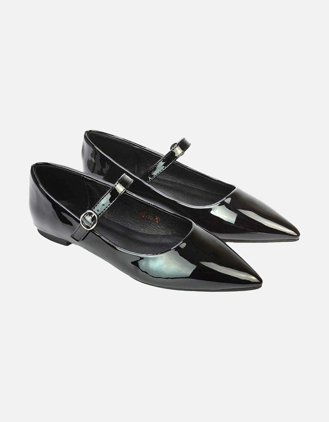 Womens/Ladies Aimee Patent Flat Pumps