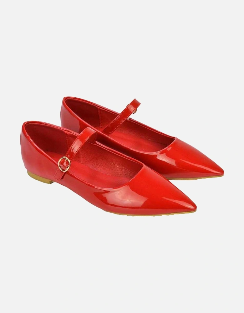 Womens/Ladies Aimee Patent Flat Pumps