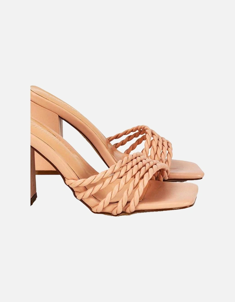 Womens/Ladies Selene Strappy Block Heel Mules