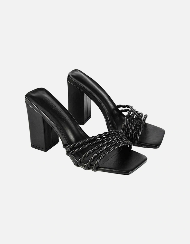 Womens/Ladies Selene Strappy Block Heel Mules