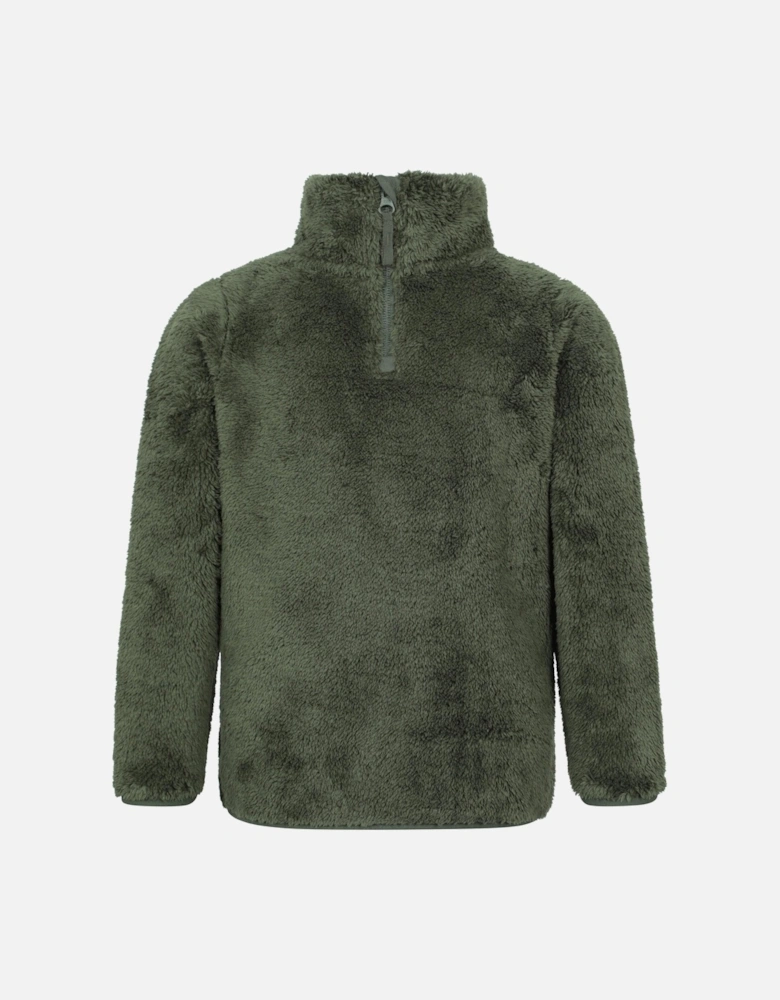 Childrens/Kids Teddy Half Zip Fleece Top