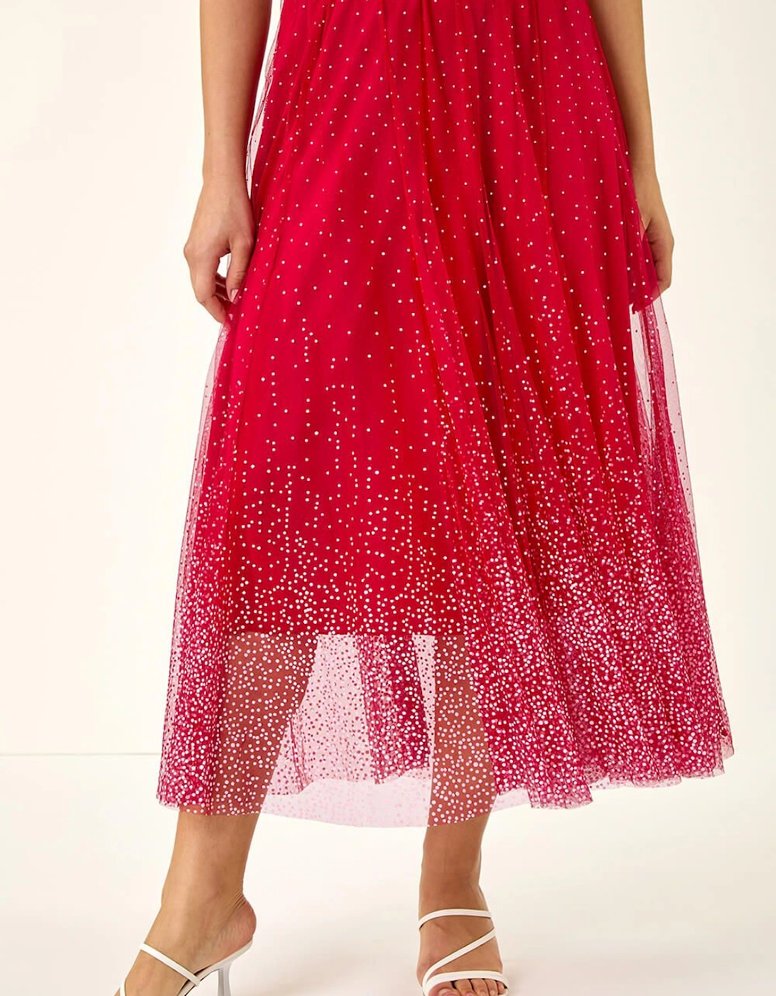 Polka Dot Print Elasticated Mesh Skirt, 2 of 1