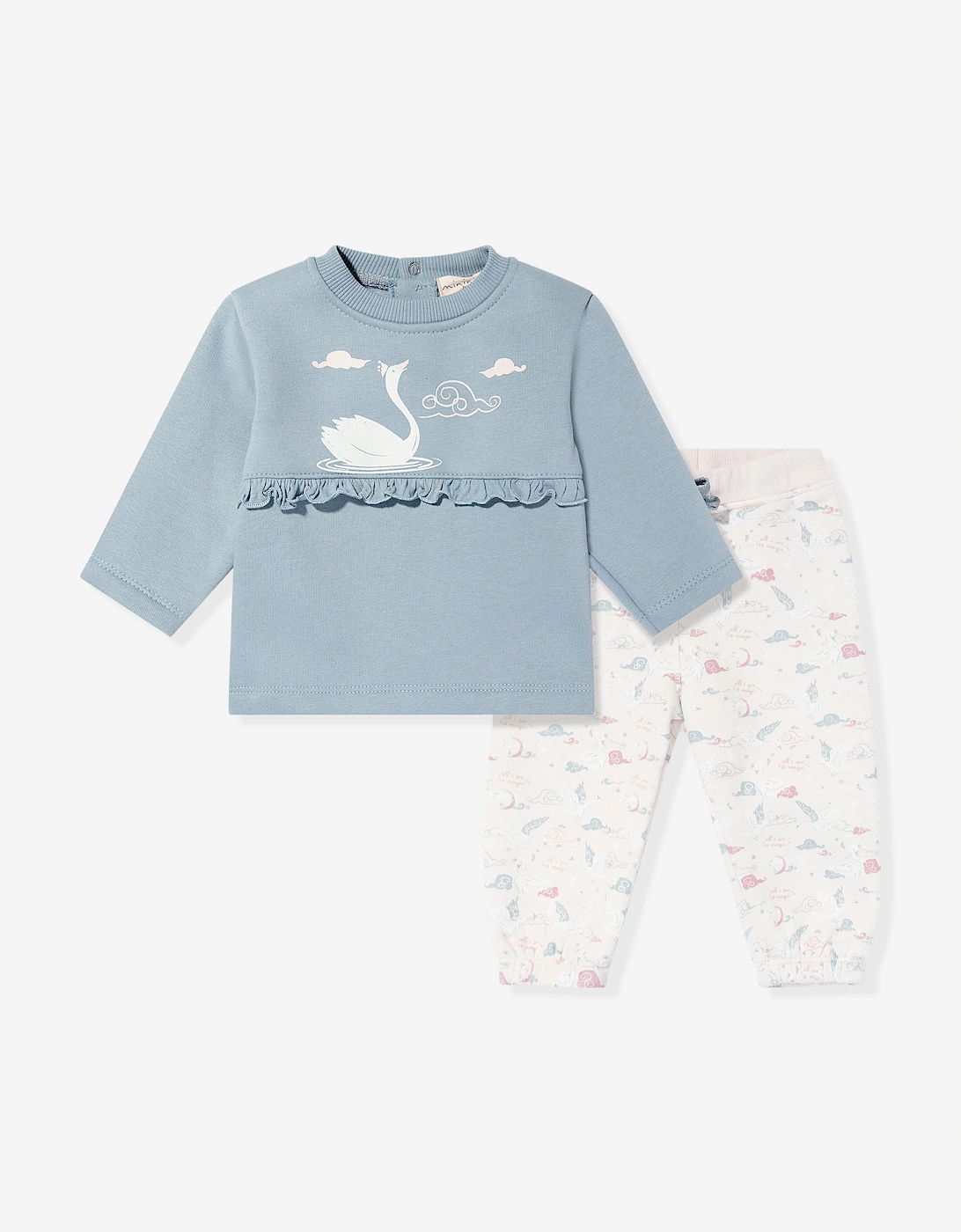 Baby Girls Ruffle Trouser Set in Pink, 6 of 5