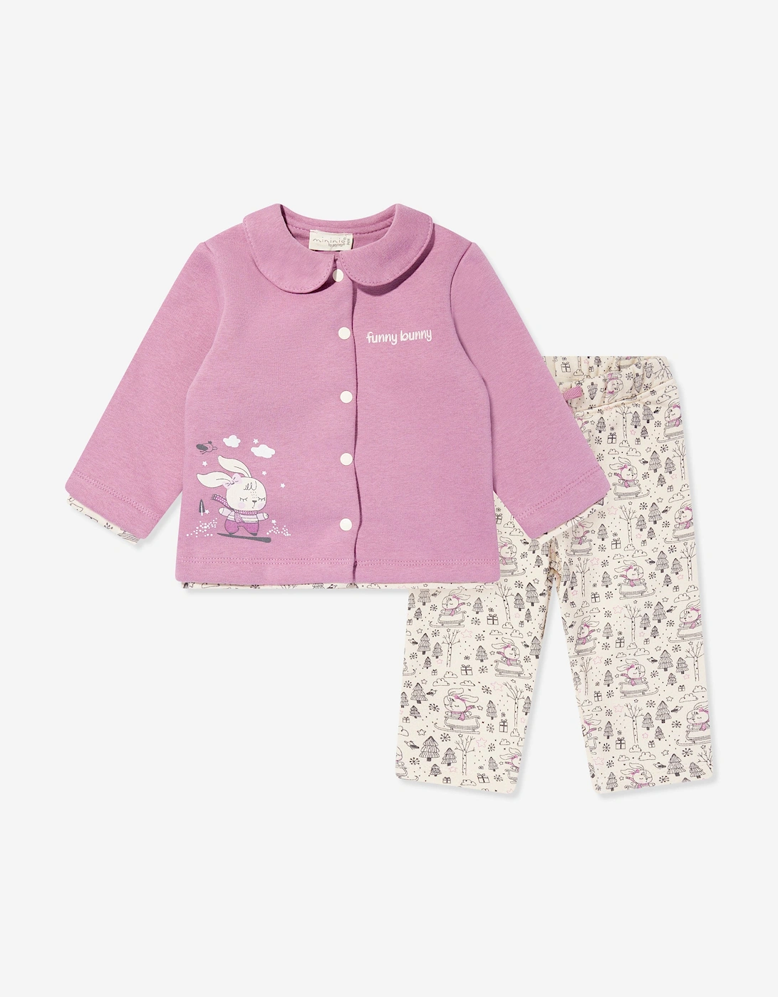 Baby Girls Cardigan and Trouser Set in Pink, 6 of 5