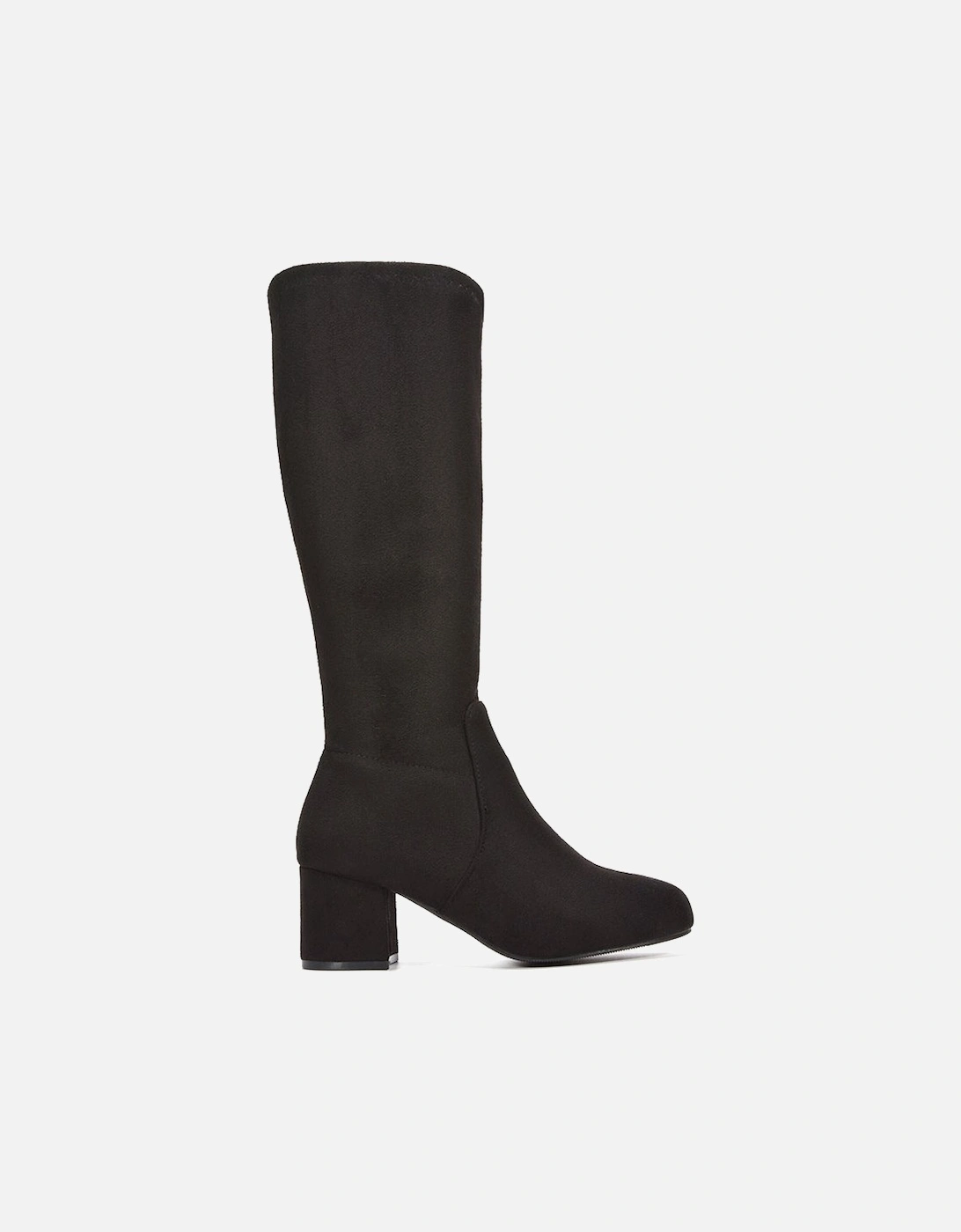'Masie' Knee High Boots With Block Low Mid Heel, 2 of 1