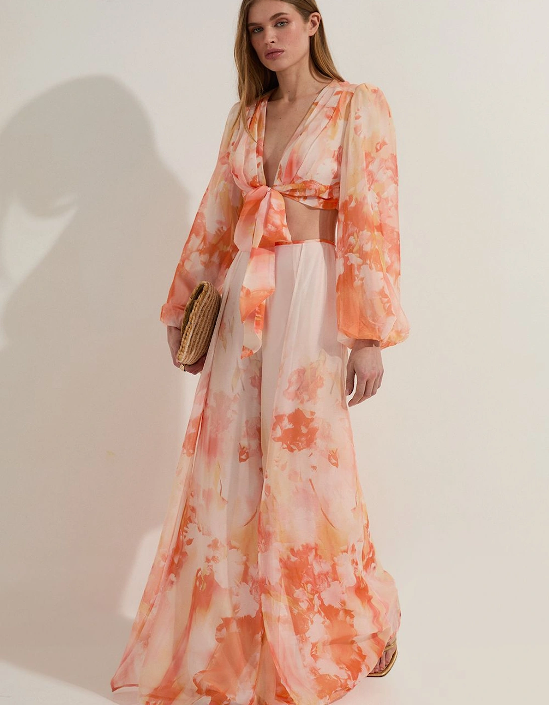 Ombre Floral Woven Wide Leg Trouser, 2 of 1