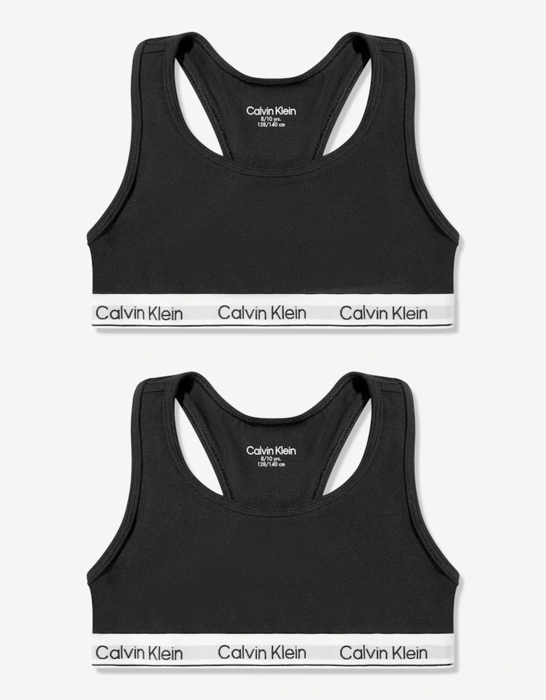 Girls 2 Pack Bralette Set in Black