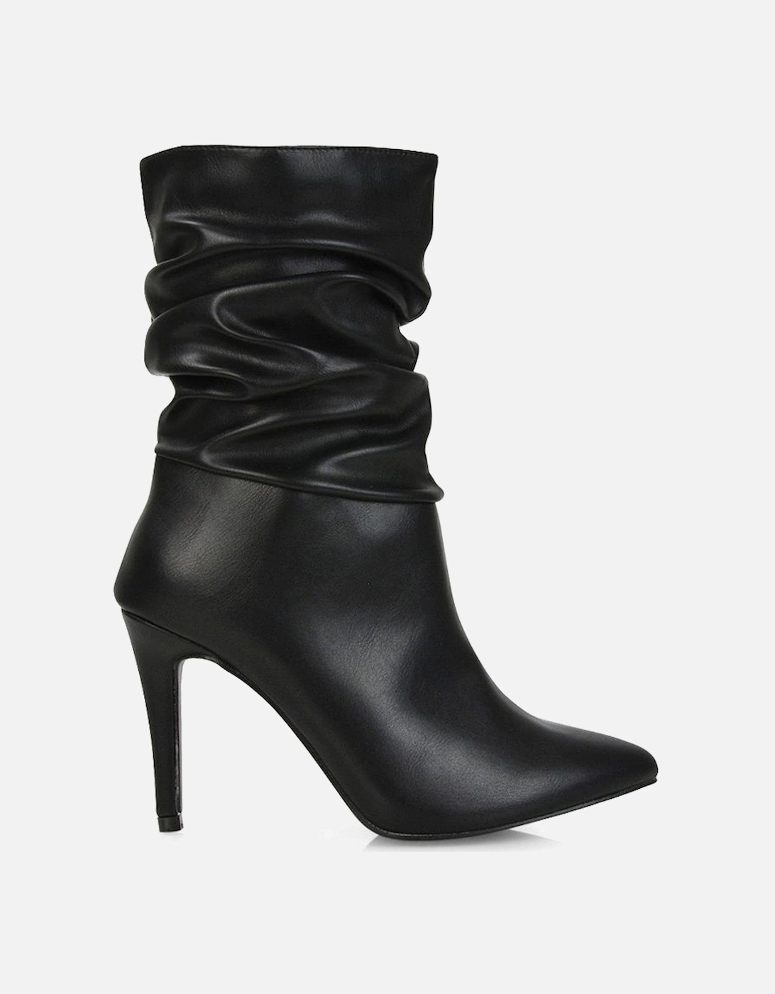 'Velma' Ruched Pointed Toe Stiletto High Heeled Ankle Boots, 2 of 1